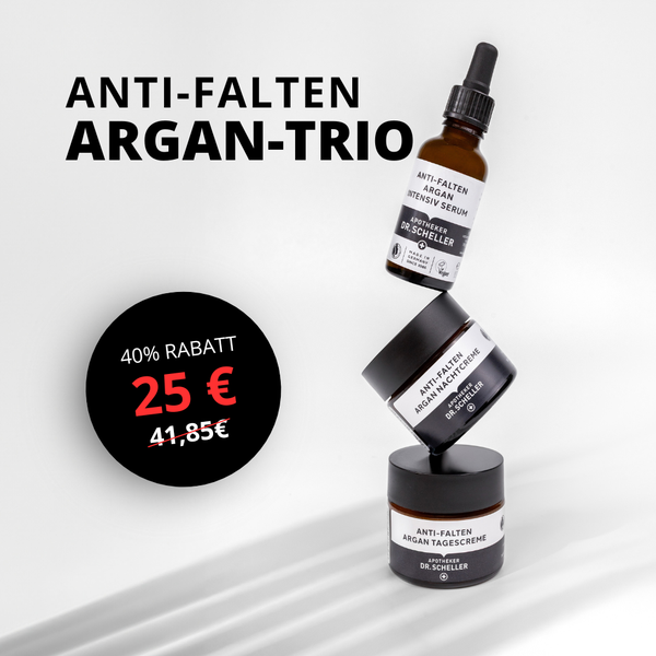 Quadratisches Banner für Anti-Falten Argan Trio von Apotheker Dr. Scheller