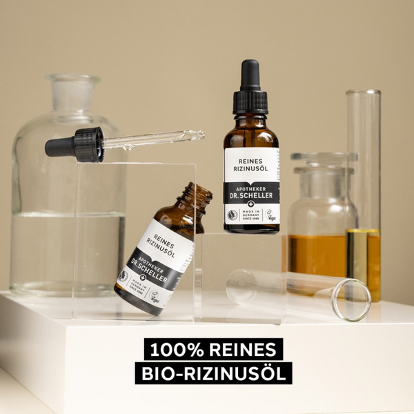 Stimmungsbild von den Flaschen vom Reinen Rizinusöl