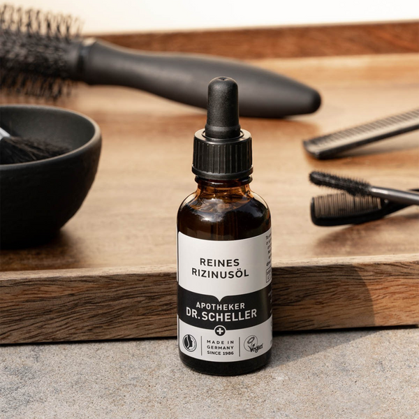 Stimmungsbild von der Flasche von dem Reinen Rizinusöl